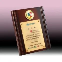 원목무늬순금도금상패 KF73791